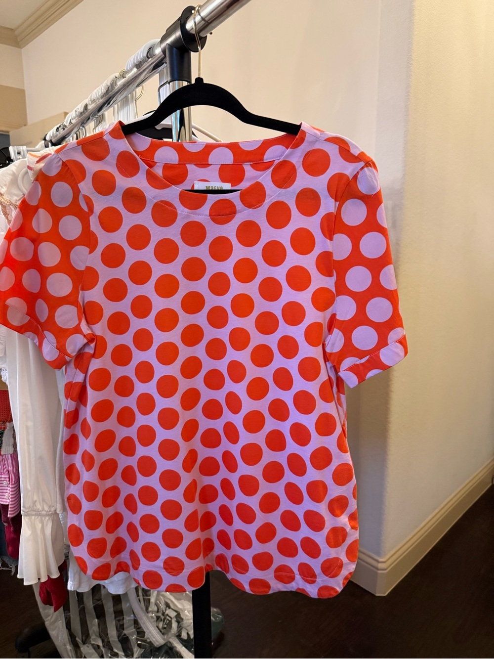 Maeve Orange Polka Dot Short Sleeve Tee
